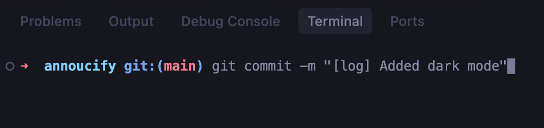 Git Commit Terminal